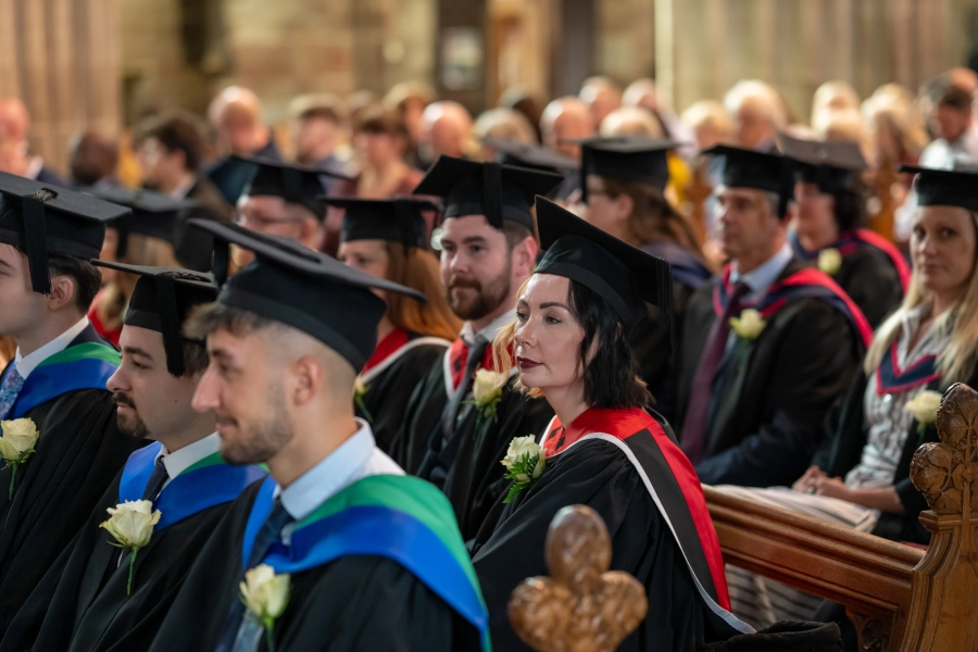 Group of graduands sitting together