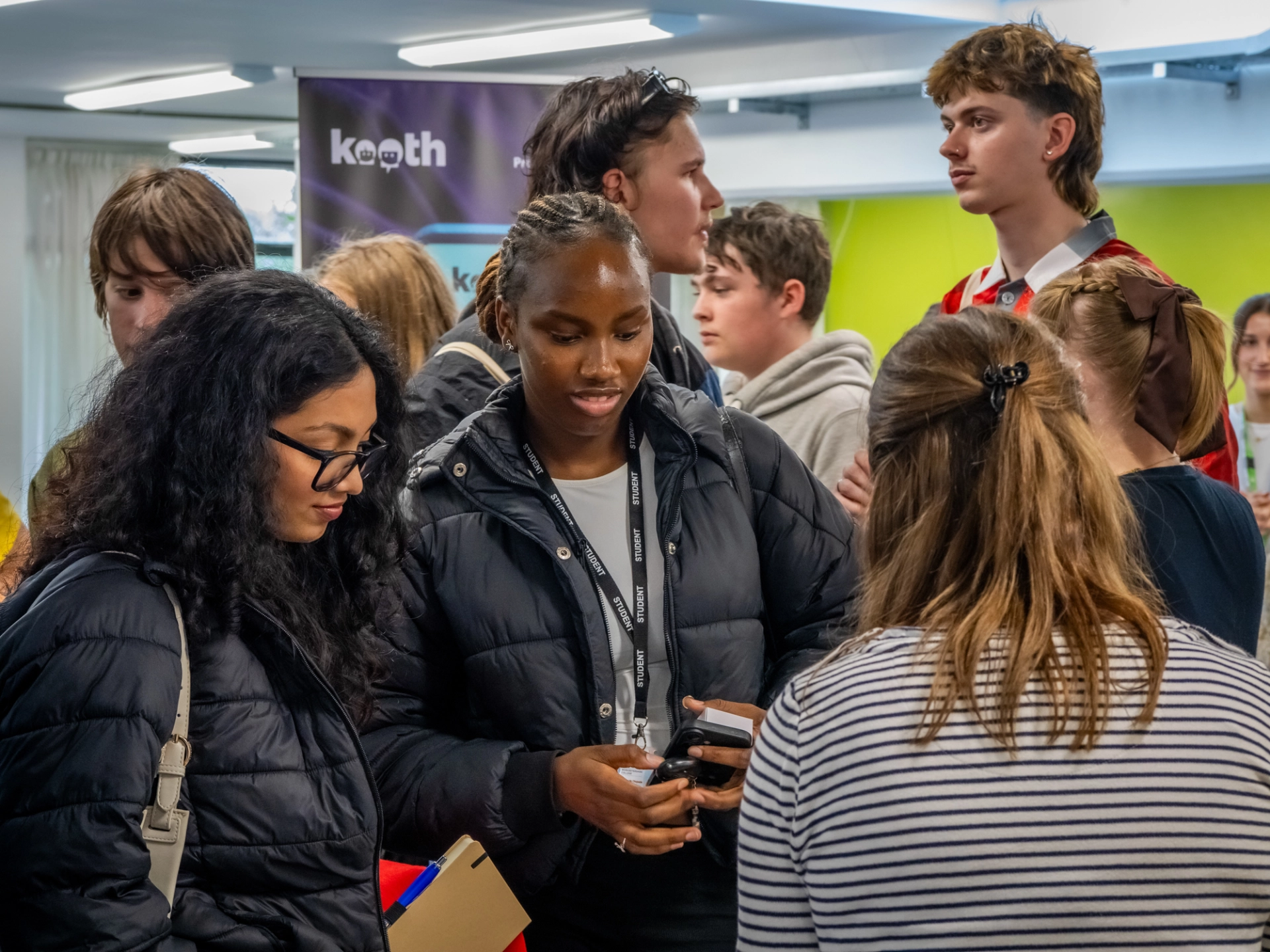 Students gathered together at an event