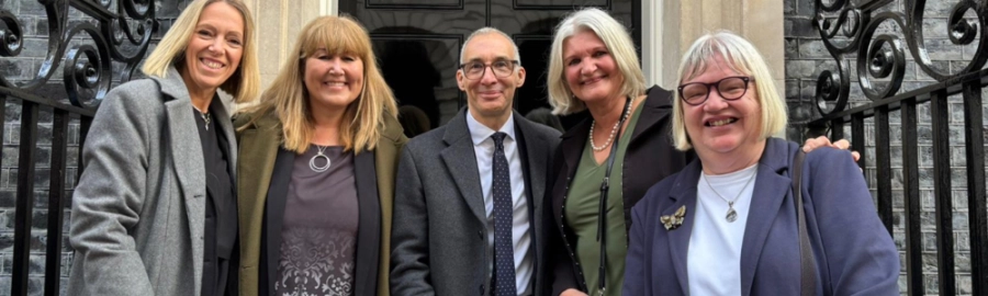 Picture of HoW College principal and other representatives at Downing Street