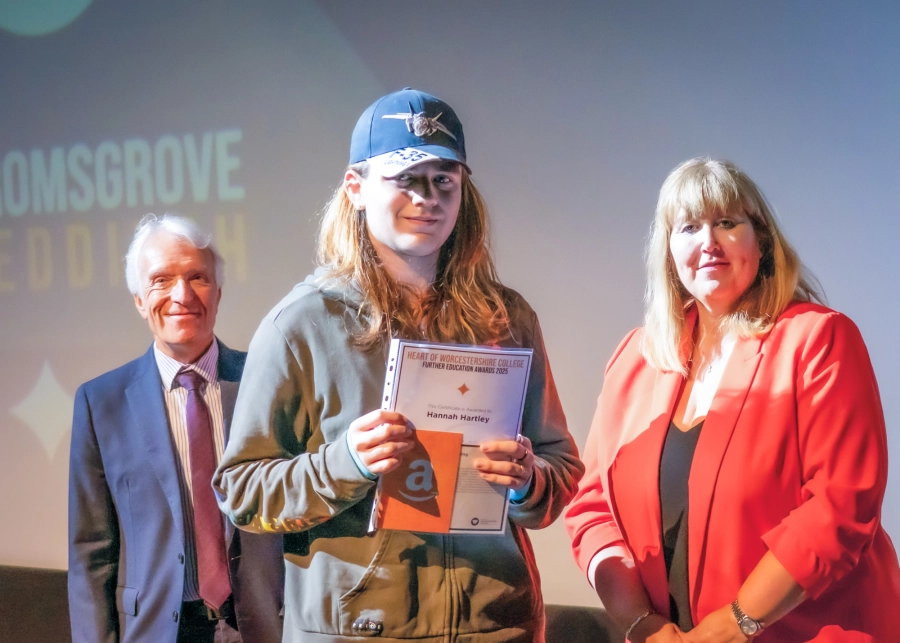 Student at award ceremony getting an award