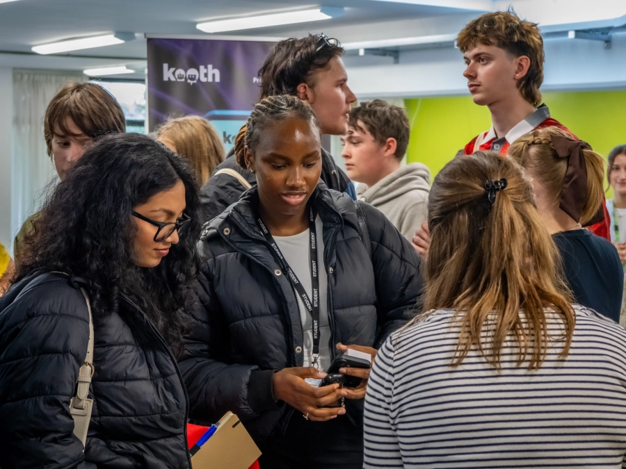 Students gathered together at an event