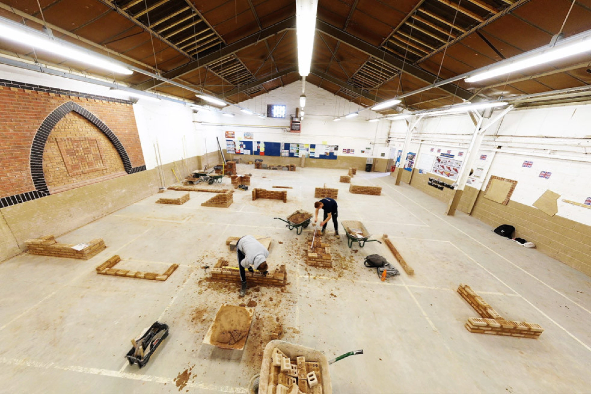 Brickwork workshop facilities at college